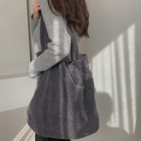 Sacs Épaule en Velours Côtelé – Sacs d’Hiver et d’Automne pour Femme, Sacs de Shopping