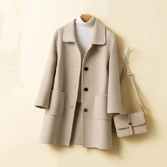 Manteau coréen en laine cachemire réversible