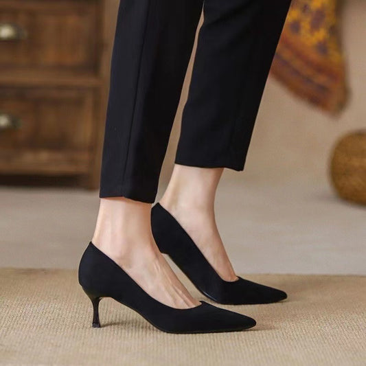Nouvelles chaussures pour femmes – Chaussures de travail noires à talons hauts