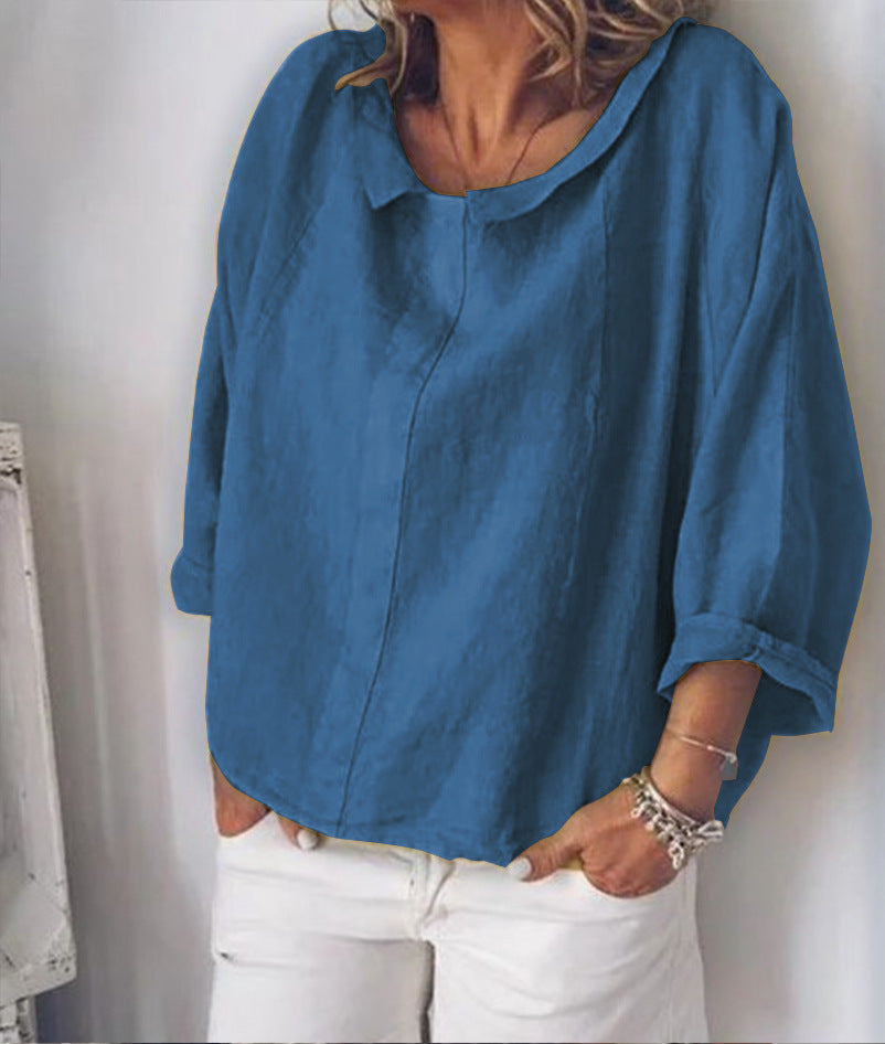 Blouse Femme Col Revers – Manches Longues