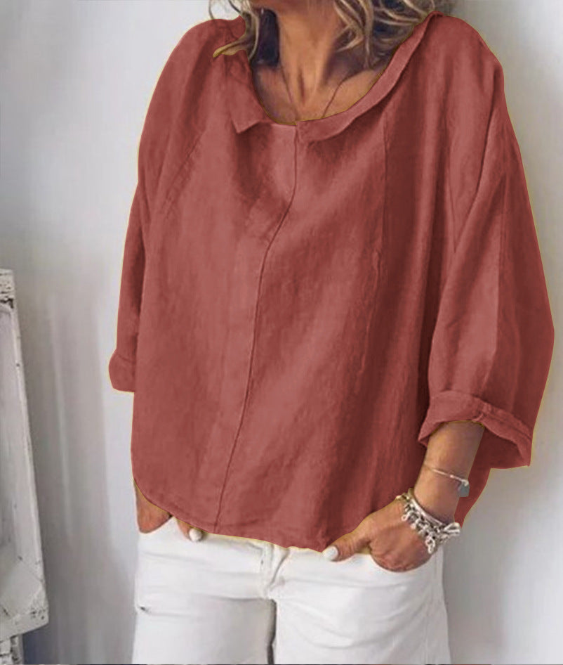 Blouse Femme Col Revers – Manches Longues